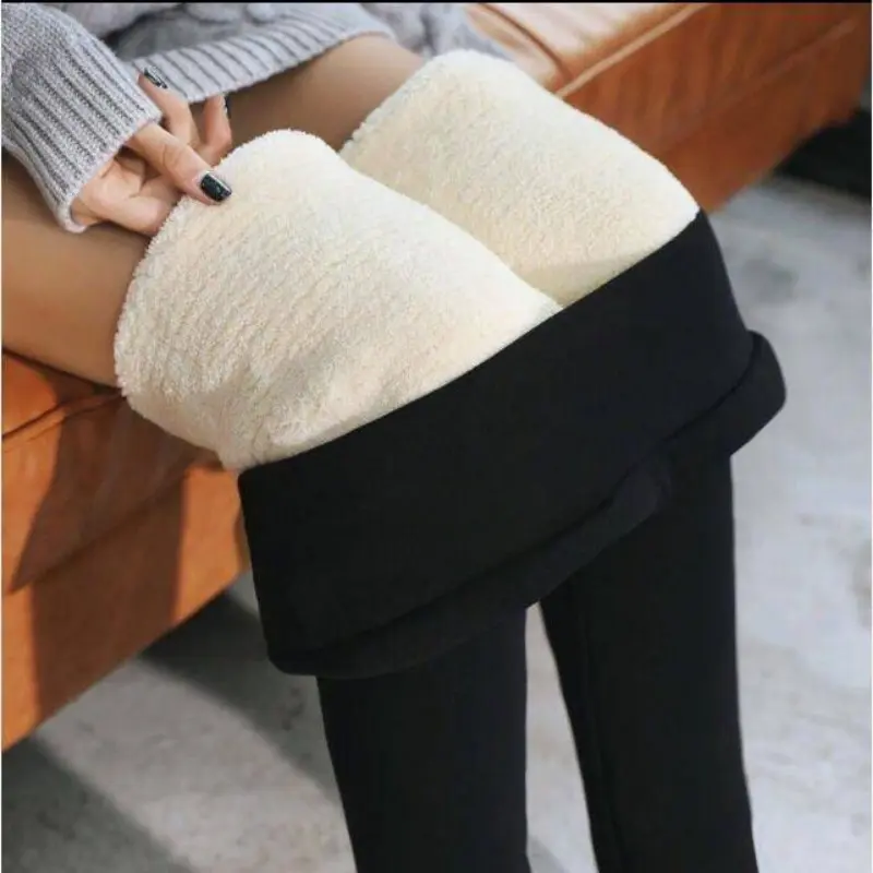 Women Winter Plus Velvet Stretch Leggings High Waist Warm Leggings Women Casual Thick Winter Leggings
