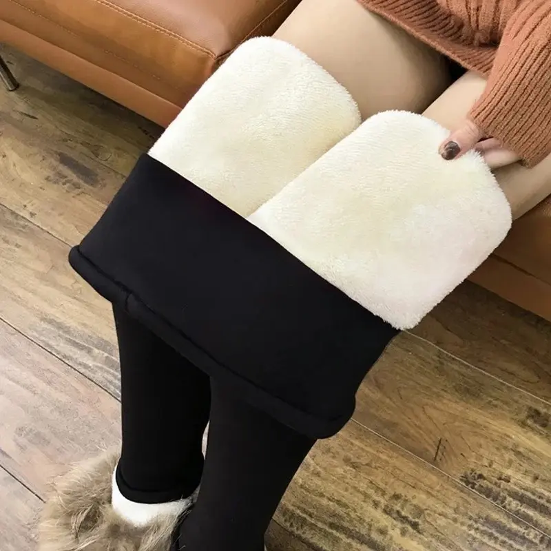 Women Winter Plus Velvet Stretch Leggings High Waist Warm Leggings Women Casual Thick Winter Leggings
