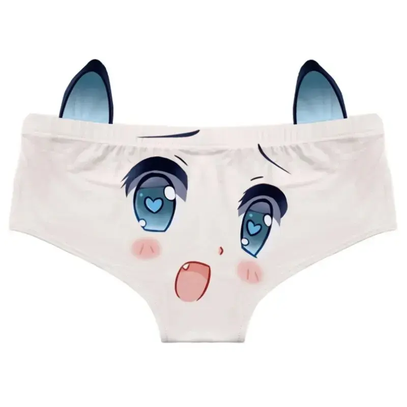 Cartoon Cotton Girlys Underwear Sexy Comfortable Low Waist Seamless Panties Cat Ears Kawaii Student Briefs Lingerie