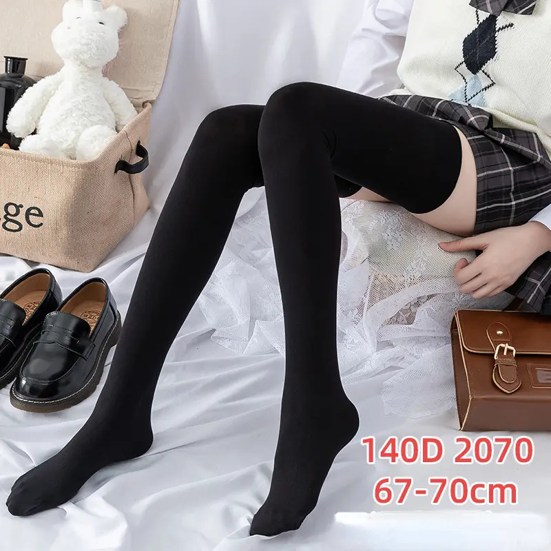 Long Tube Over The Knee Socks Velvet High Elasticity Uniform White Anti-slip Slim Velvet Thigh Women Girls Height 190cm Stokings