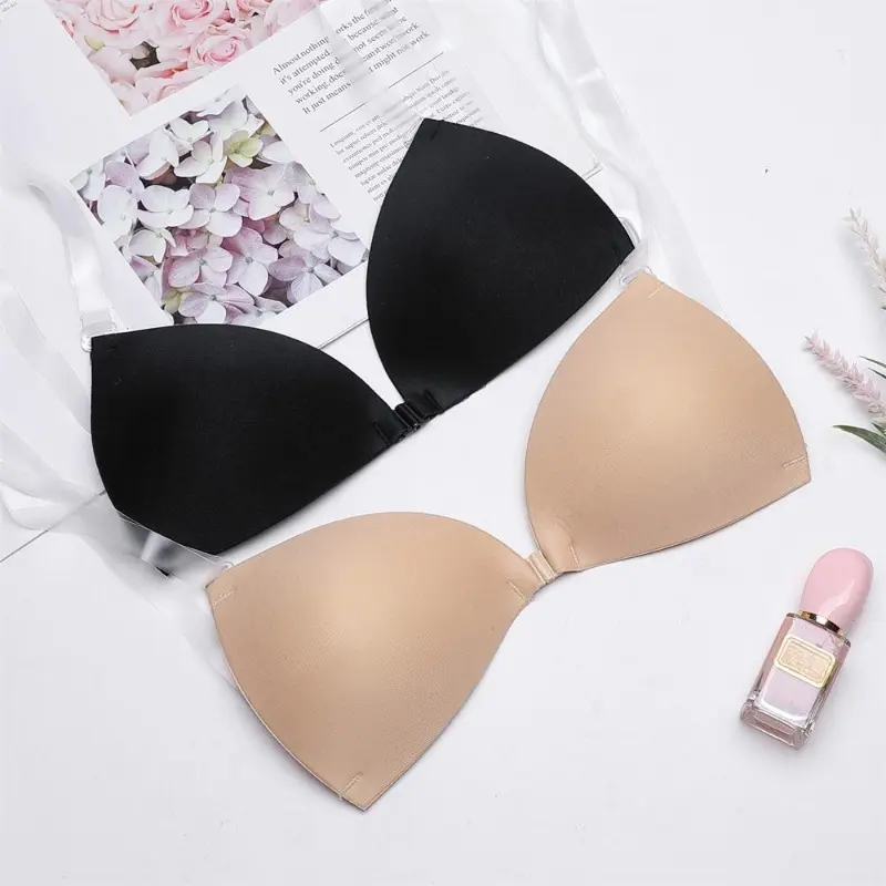 Sticky Bra for Women Backless Wedding Dress Silicone Plunge Deep U Neck Adhesive Bras Lift Boob Invisible Underwear Nipple Cover