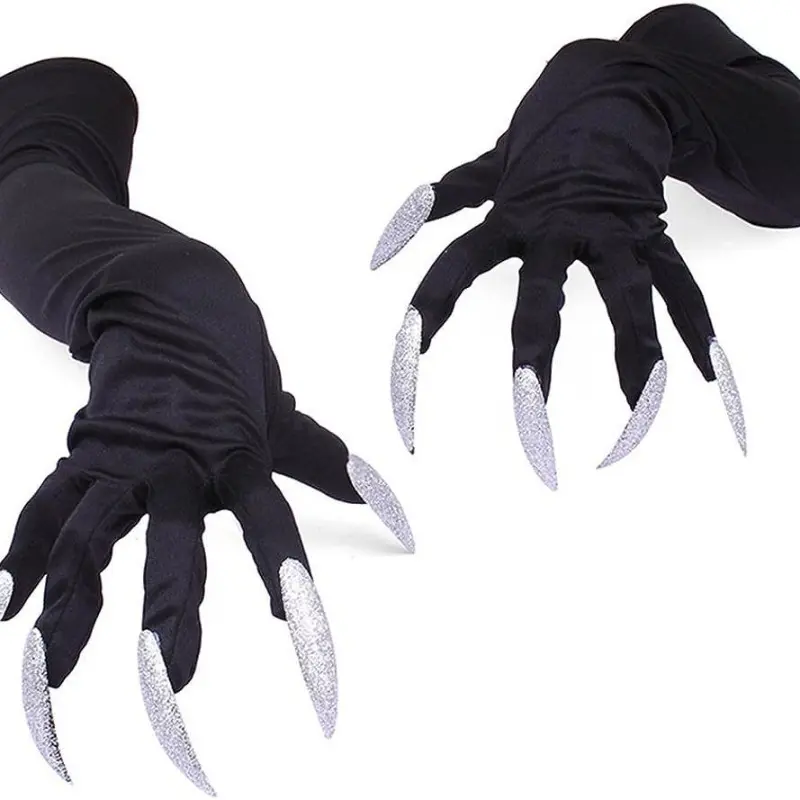 Cool Halloween Gloves Long Section Ghost Claw Dress Up Gloves Fashionable Red Long Nails Cosplay Halloween Funny Gloves A529