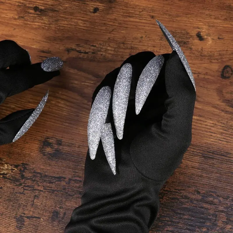 Cool Halloween Gloves Long Section Ghost Claw Dress Up Gloves Fashionable Red Long Nails Cosplay Halloween Funny Gloves A529