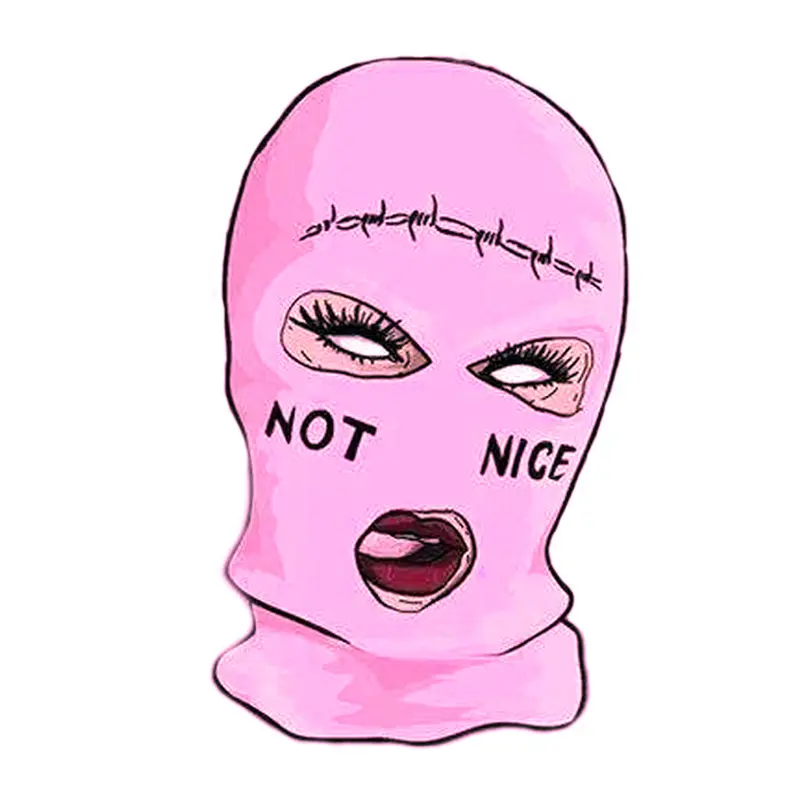 NOT NICE Embroidery Three-hole Balaclava Knit Hat Army Tactical CS Winter Ski Riding Mask Beanie Prom Party Mask Warm Mask