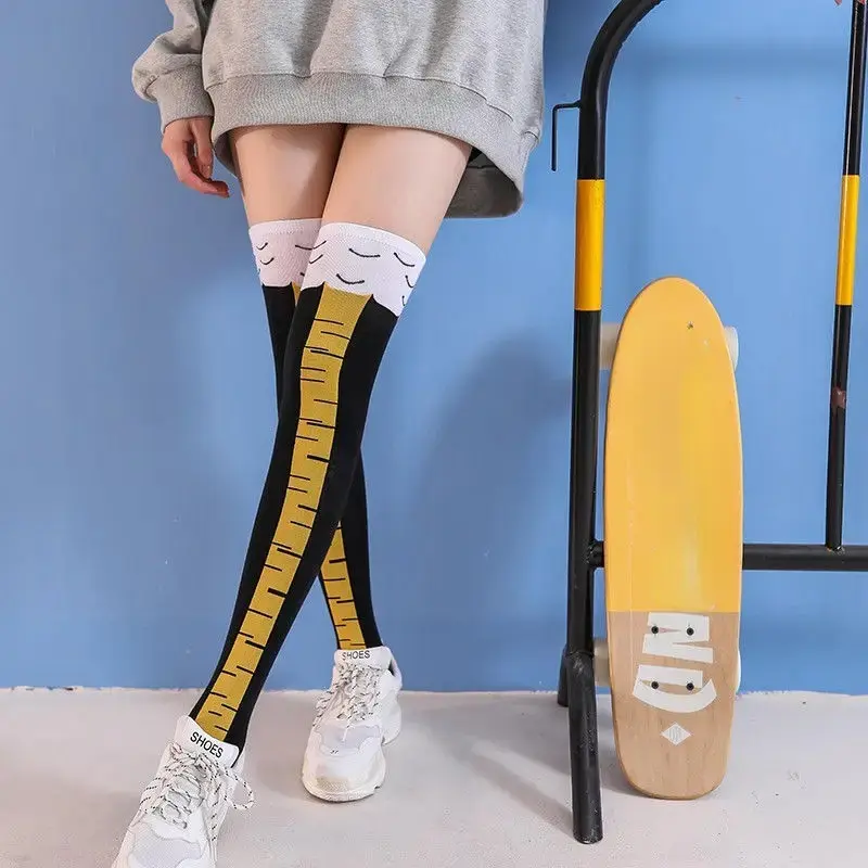 Funny Chicken Paw Stocking Over-knee Pressure Thin Leg Long Stockings Women Spring Autumn Winter Middle High School Girls Socks