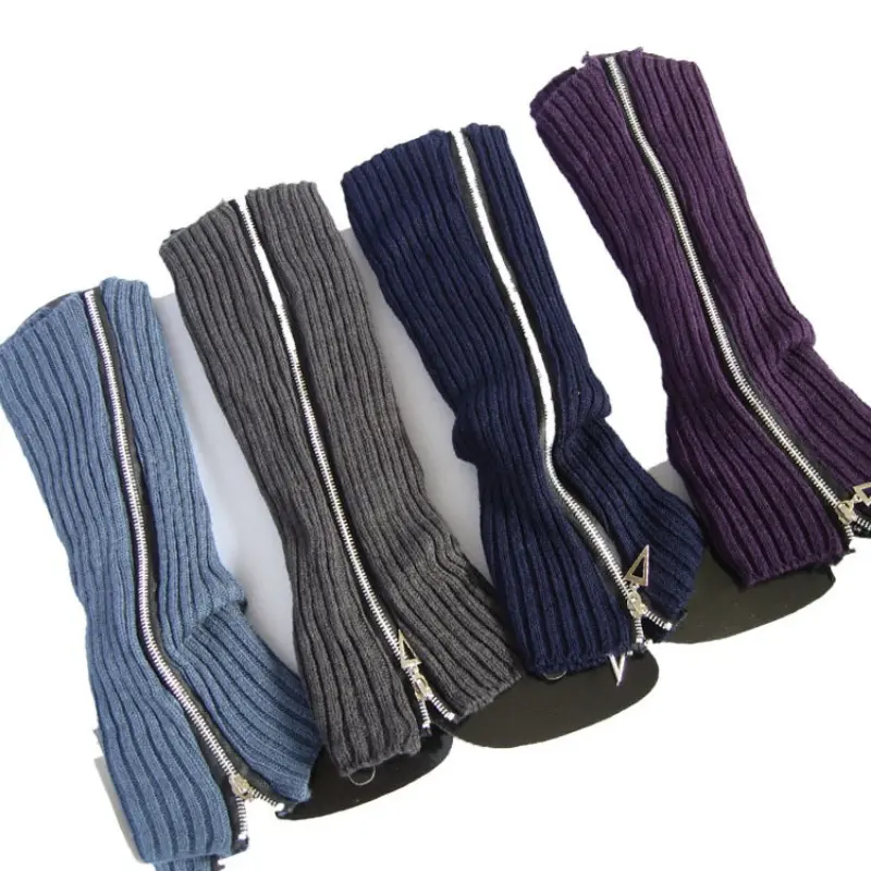 Gothic Women's Striped Leg Warmers Lolita Long Socks Knitted Leggings Japanese Sweets Winter Socks Kawaii Arm Ankle Warmers Y2k