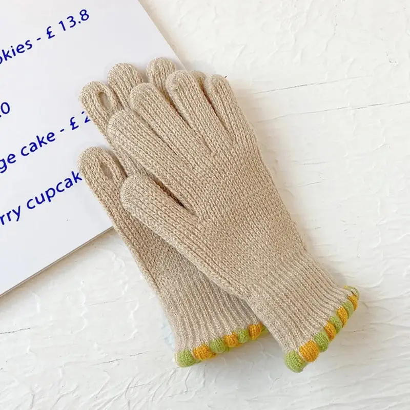 Winter Warm Knitted Gloves Full Finger Gloves Touch Phone Woolen Touch Screen Skiing Gloves Mittens Riding Work Gants Guantes