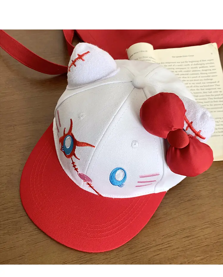 2025 New Y2K Funny Baseball Caps Versatile Cap Sweet Spicy Girl Embroidery Cute Bow Hat Trendy Cartoon Outdoor Travel Girl Gifts