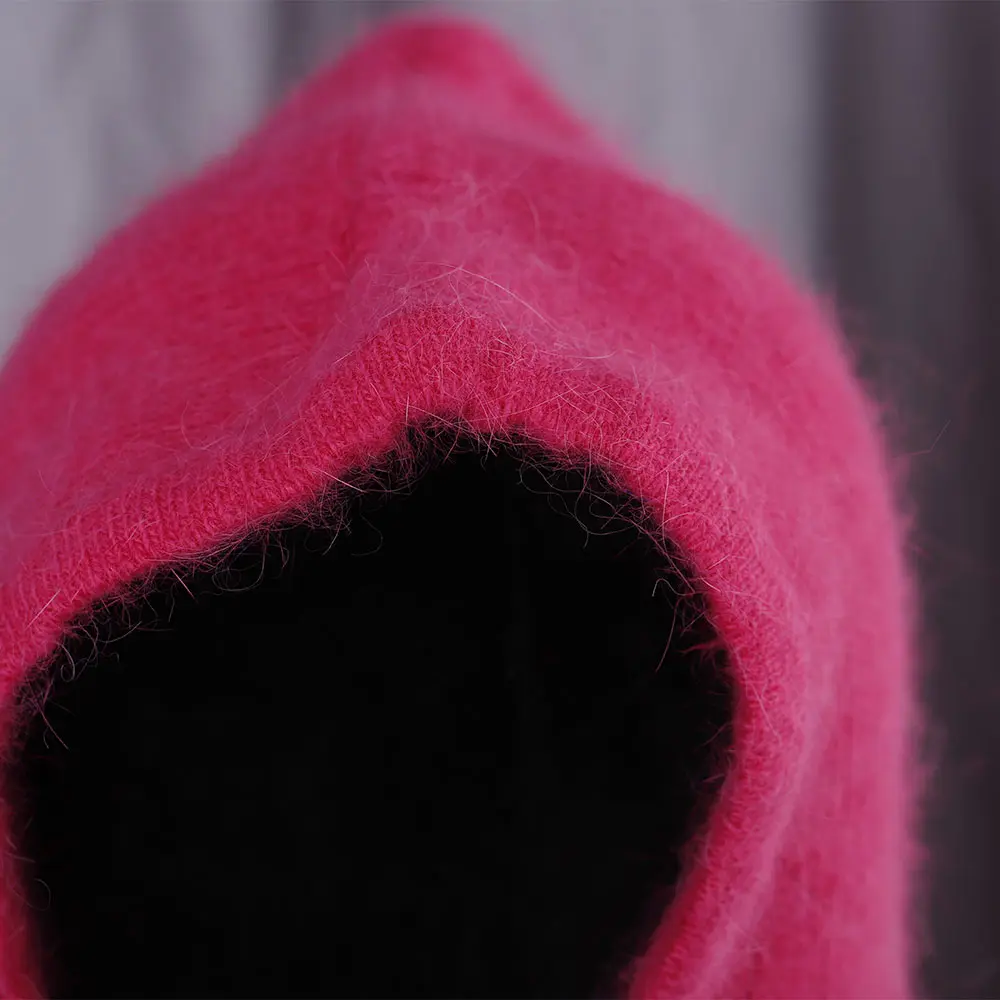 2022 NEW Winter Hat Real Rabbit Fur Winter Hats For Women Fashion Warm Hats Upgrade thickened extended Pullover scarf hat