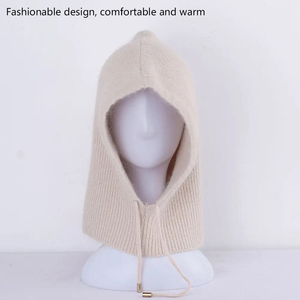 2022 NEW Winter Hat Real Rabbit Fur Winter Hats For Women Fashion Warm Hats Upgrade thickened extended Pullover scarf hat