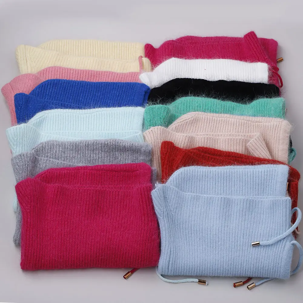 2022 NEW Winter Hat Real Rabbit Fur Winter Hats For Women Fashion Warm Hats Upgrade thickened extended Pullover scarf hat