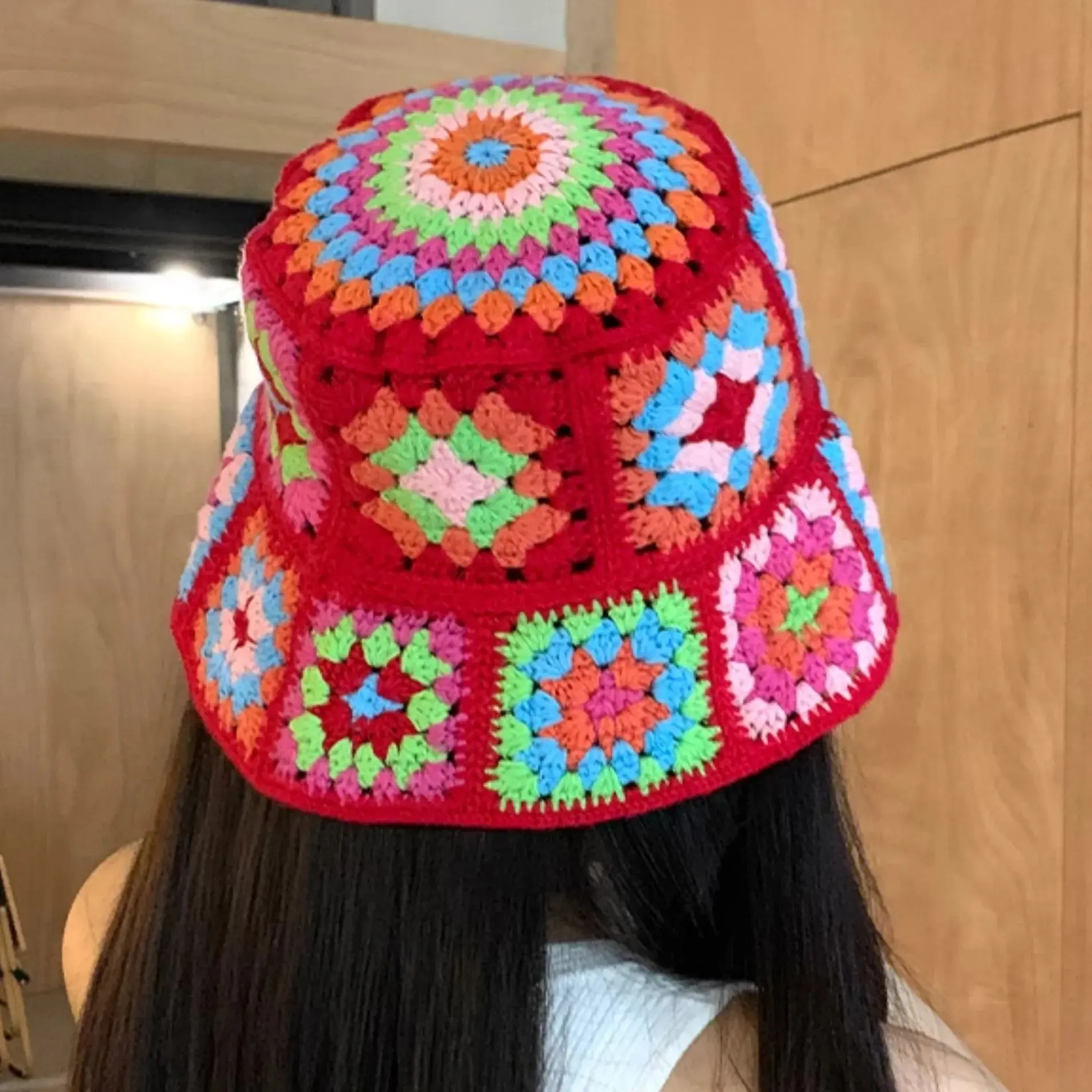 red crochet hat 2024 Fashion Colorful Woolen Hat Women's Autumn and Winter Cute Handmade Plush Hat Knitted Fisherman Bucket Hats