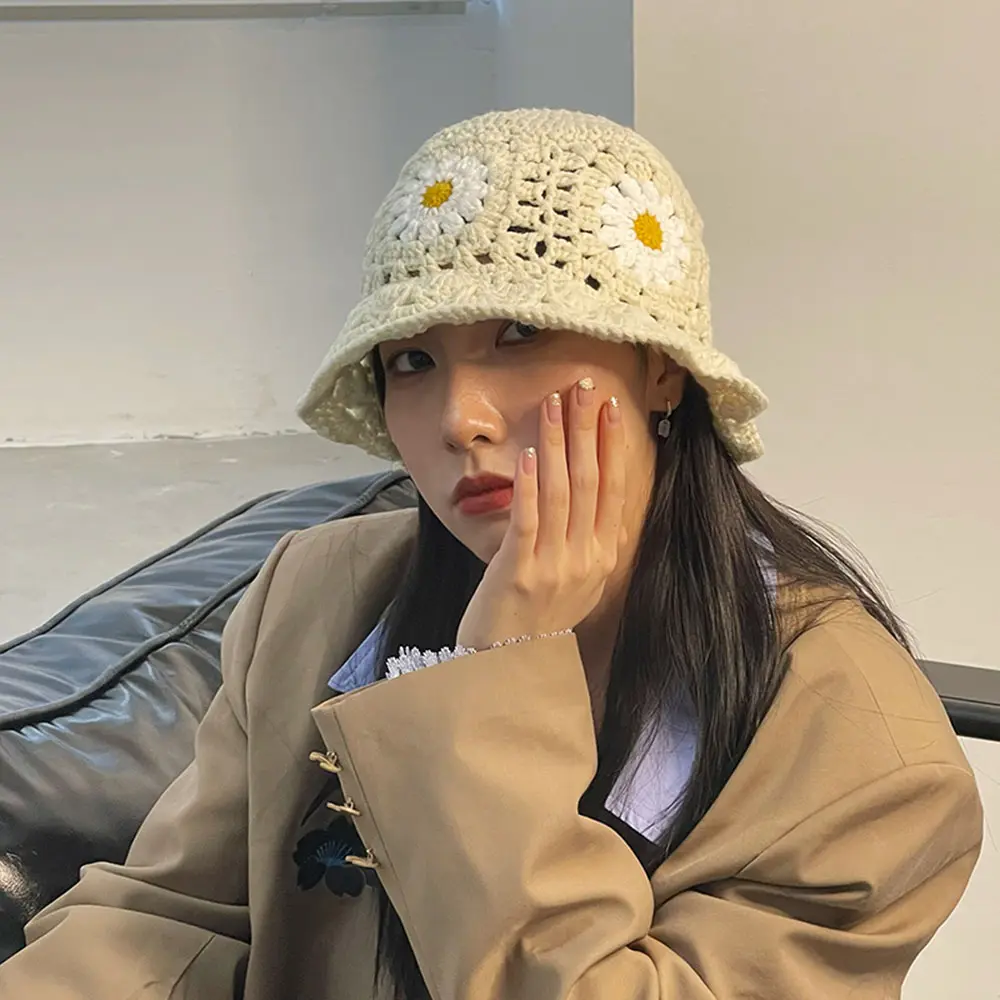 2023 new Crochet hat Women's summer hat Fisherman hat beach hat sun hat Cap female hat women sun hats for women beach sunshade