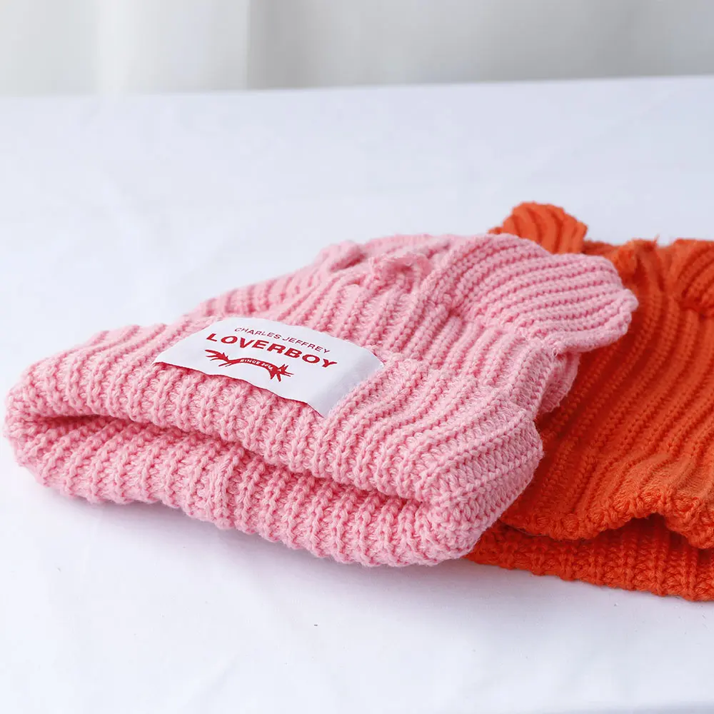 2024 fashion Lover boy Cat Ear Knit Hat solid Warm Pig Ear Woolen Hat Cute Hooded Cap Niche Design Hip-hop Christmas Gift