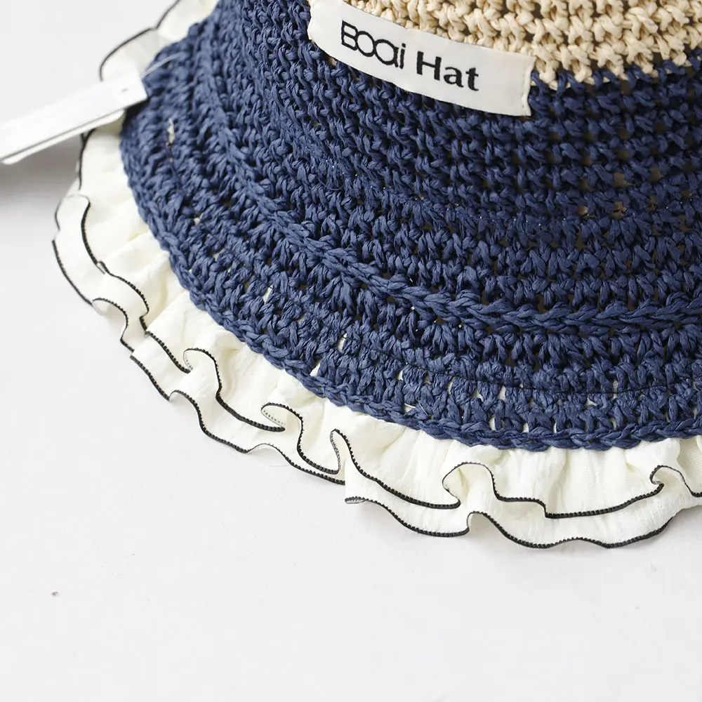 2025 NEW Women Sun Hat Colorful Beach Hats Womens Summer Straw Hat Foldable Chapeau Femme Beach UV Protection Cap