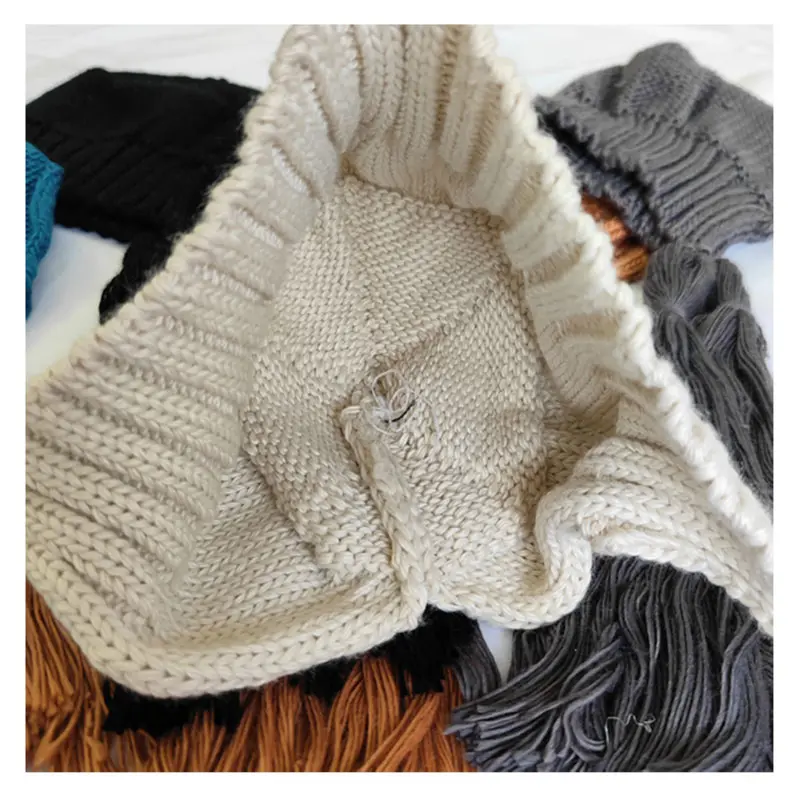 Women knitting Winter hats Hat with earflaps hat Russian Winter caps fur hood hat Lamb hair Women's Bomber Hats warm beanies cap