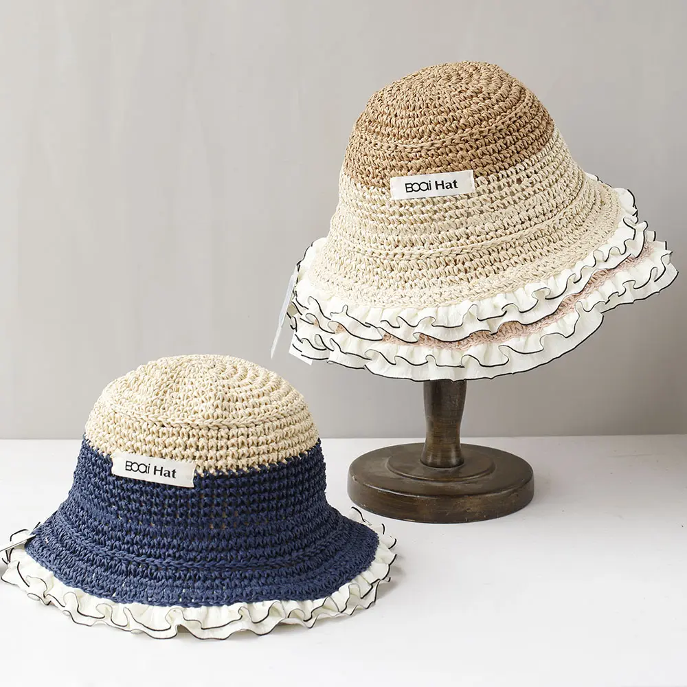 2025 NEW Women Sun Hat Colorful Beach Hats Womens Summer Straw Hat Foldable Chapeau Femme Beach UV Protection Cap