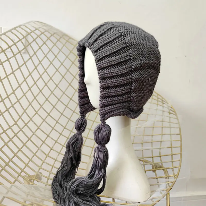 Women knitting Winter hats Hat with earflaps hat Russian Winter caps fur hood hat Lamb hair Women's Bomber Hats warm beanies cap