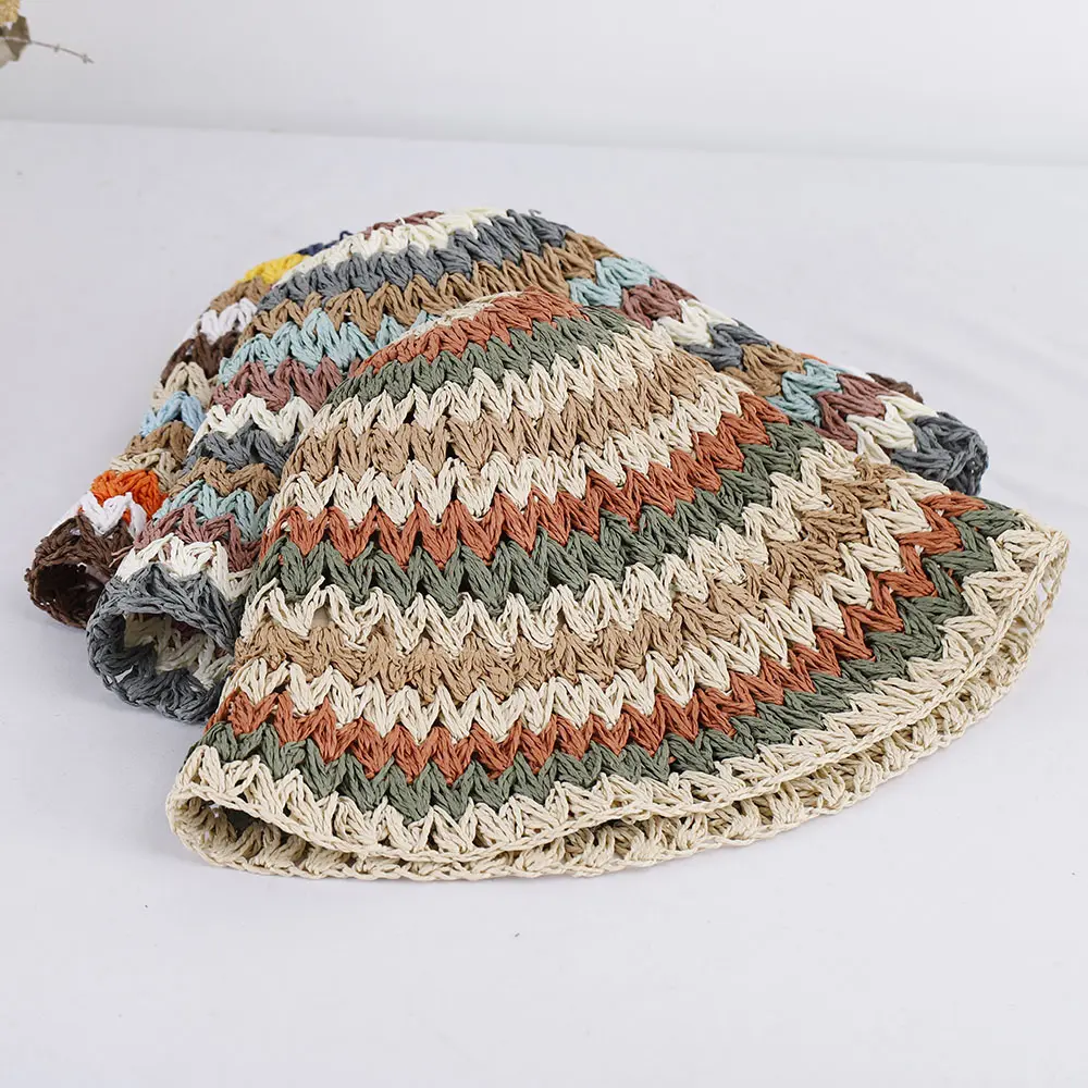 2023 beach sun visor women's hats for the sun Golf cap summer hat Women's hat straw hat Bucket hat rainbow stripe sun hats caps