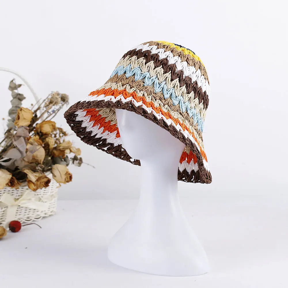 2023 beach sun visor women's hats for the sun Golf cap summer hat Women's hat straw hat Bucket hat rainbow stripe sun hats caps