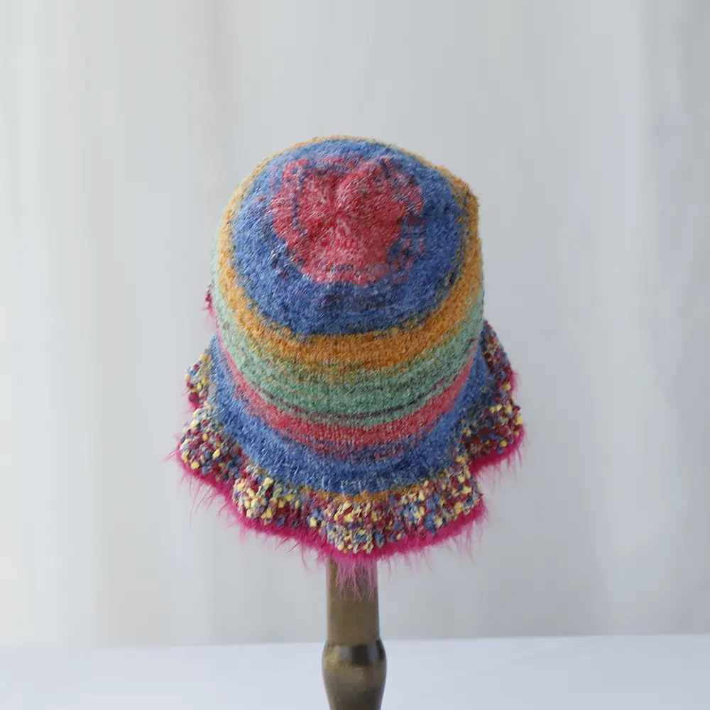 red crochet hat 2024 Fashion Fruits Woolen Hat Women's Autumn and Winter Cute Handmade Plush Hat Knitted Fisherman Bucket Hats