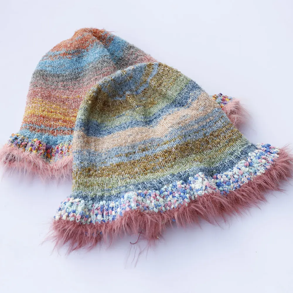 red crochet hat 2024 Fashion Fruits Woolen Hat Women's Autumn and Winter Cute Handmade Plush Hat Knitted Fisherman Bucket Hats