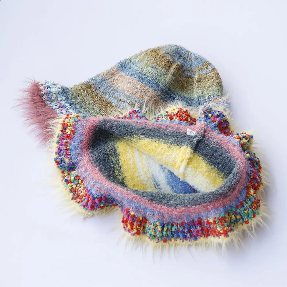 red crochet hat 2024 Fashion Fruits Woolen Hat Women's Autumn and Winter Cute Handmade Plush Hat Knitted Fisherman Bucket Hats