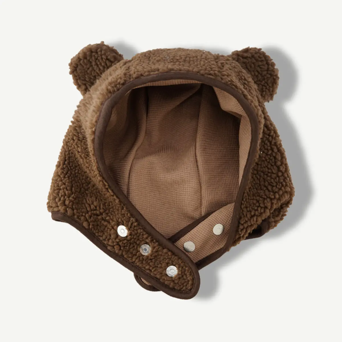 Brown Bear Ear Hat Scarf Beanies Men Women Winter Safety Helmet Rockwool Magnetic Buckle Ear Protector Outdoor Ski Bomber Hats