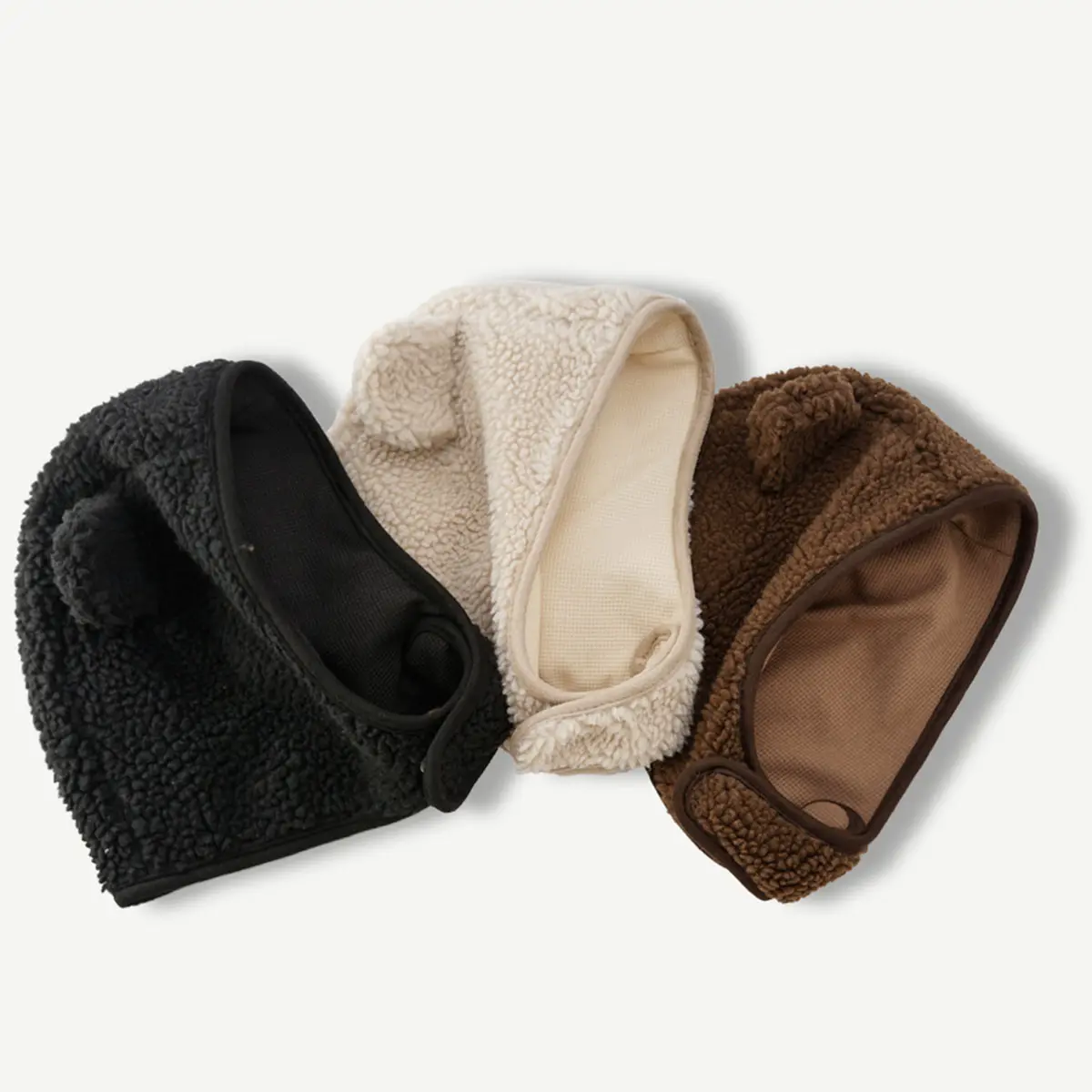 Brown Bear Ear Hat Scarf Beanies Men Women Winter Safety Helmet Rockwool Magnetic Buckle Ear Protector Outdoor Ski Bomber Hats