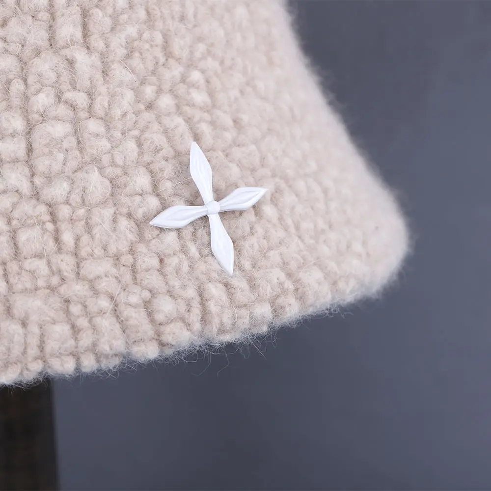2022 NEW women's winter Bucket hat Felt Lamb wool with cross for girl autumn and winter fashion Fur panama hip hop hat for gift