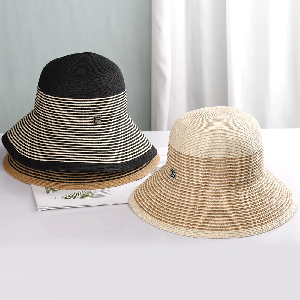 Fine straw weaving sun visor Women's bucket hat Women's cap beach hats women Summer woman hat luxury woman hat summer straw hat