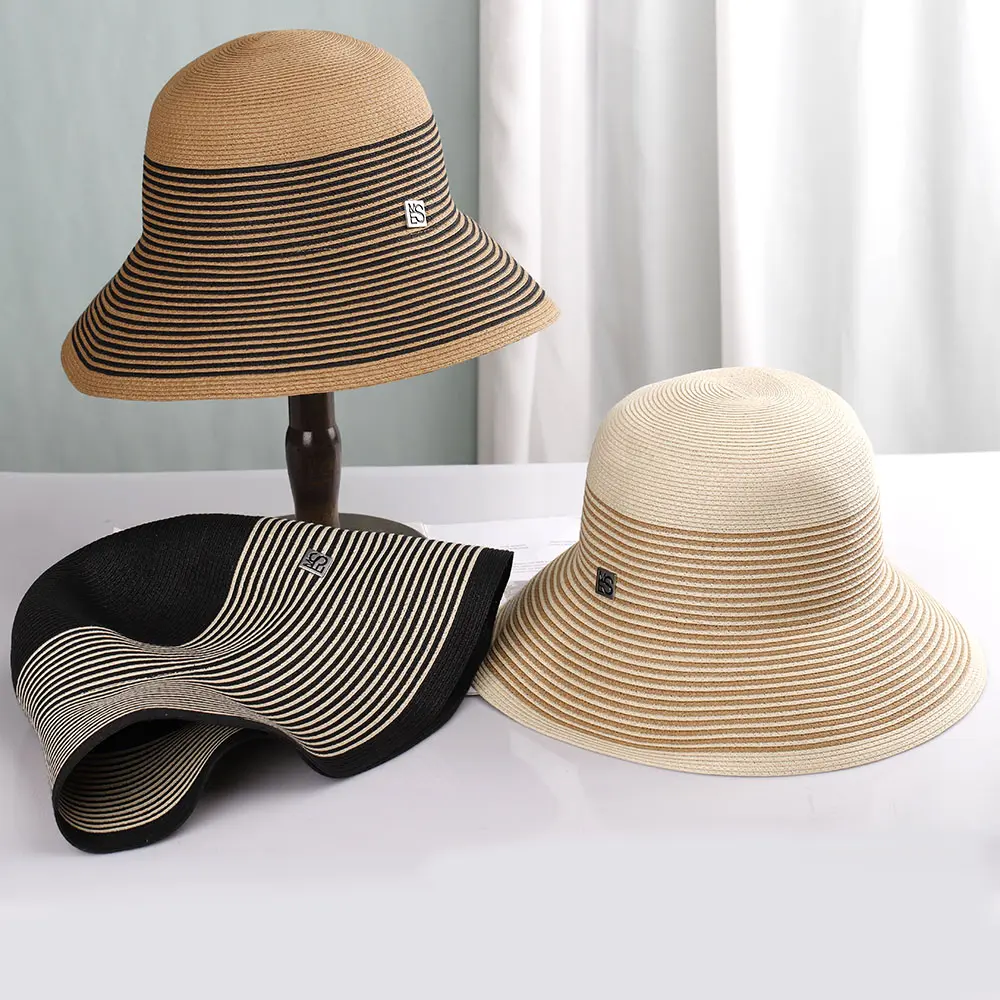 Fine straw weaving sun visor Women's bucket hat Women's cap beach hats women Summer woman hat luxury woman hat summer straw hat