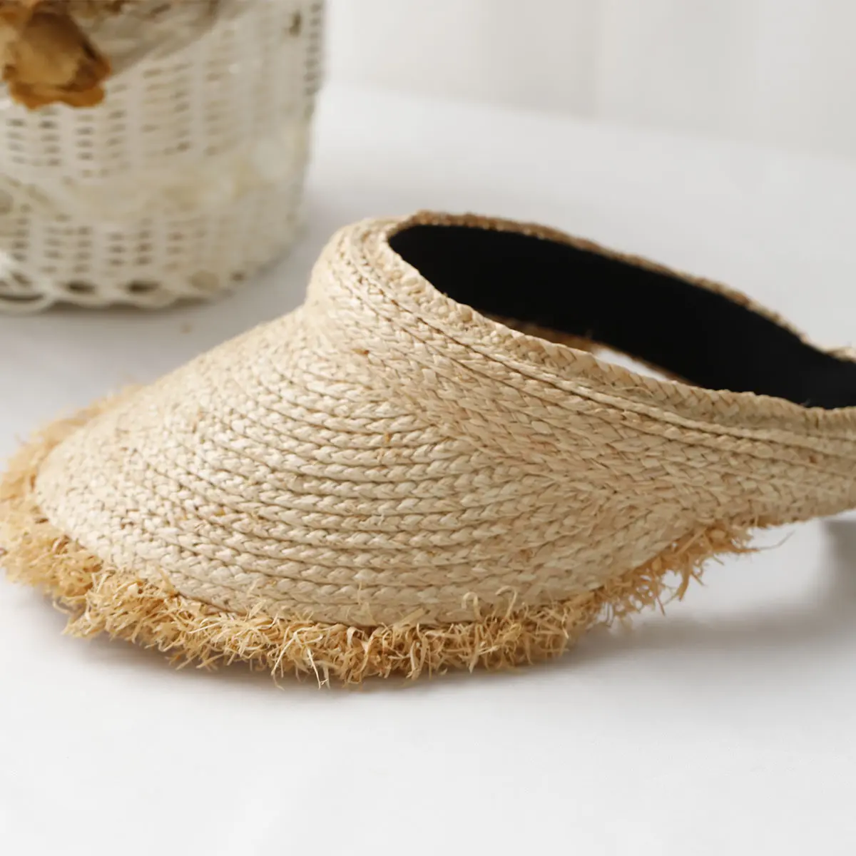 2024 sun protection clothing tassels rafia sun hat visor hat straw hat panama for girls Women's summer hat Beach picture hats