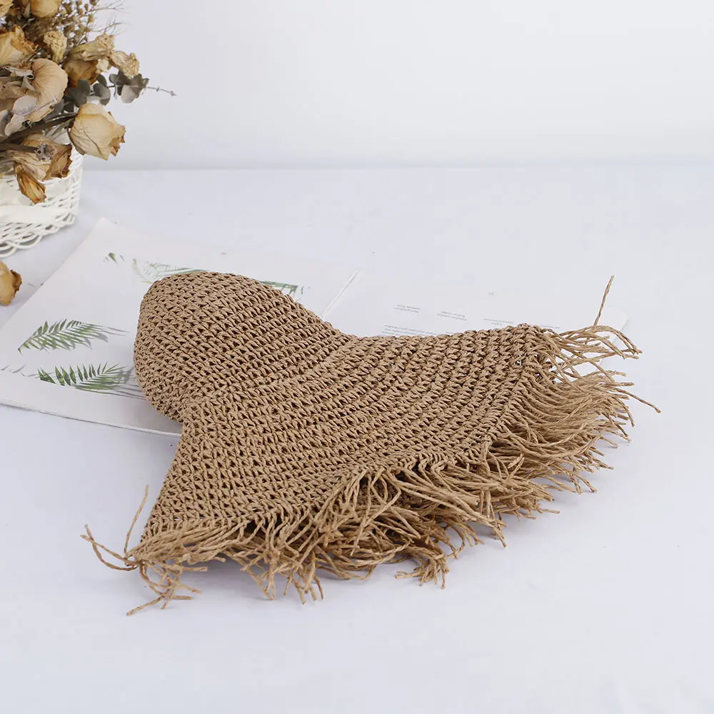 purity beach tassels Caps women women's hats for the sun summer hat Straw hat Bucket hat golf hat women uv protection solar hat