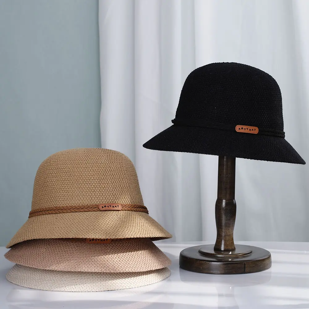 2022 NEW Womens Straw Hats Panamas UV Protection Sun Visor Beach Hats fashion Visors Foldable Female Women's summer sun hat