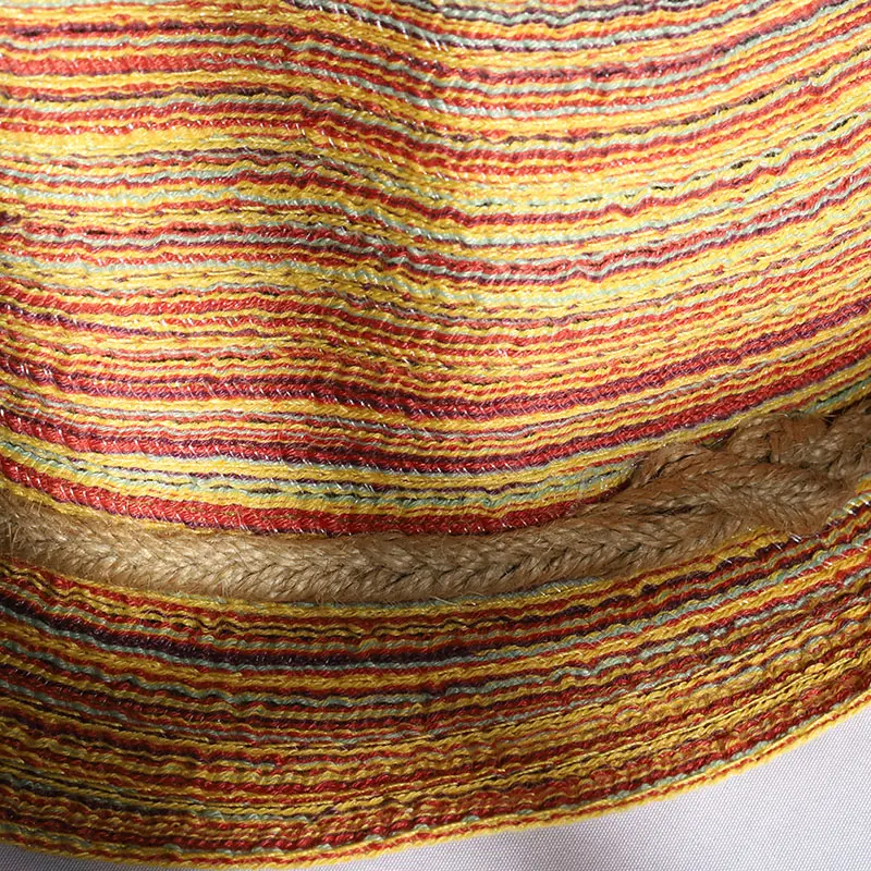 New Natural Panama Soft Shaped Straw Hat Summer Women sun hats Men Beach Sun Cap UV Protection straw Felt hat rainbow RAFFIA cap