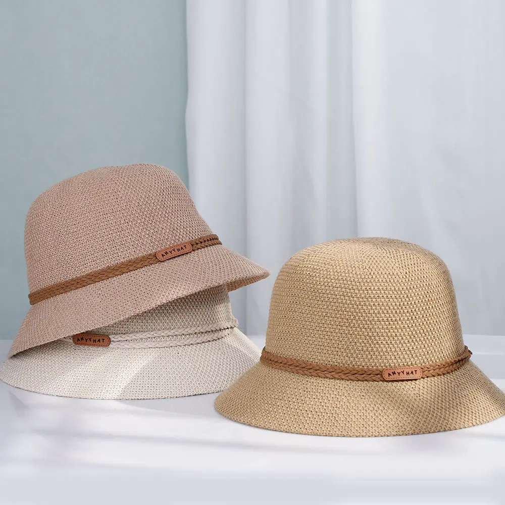 2022 NEW Womens Straw Hats Panamas UV Protection Sun Visor Beach Hats fashion Visors Foldable Female Women's summer sun hat