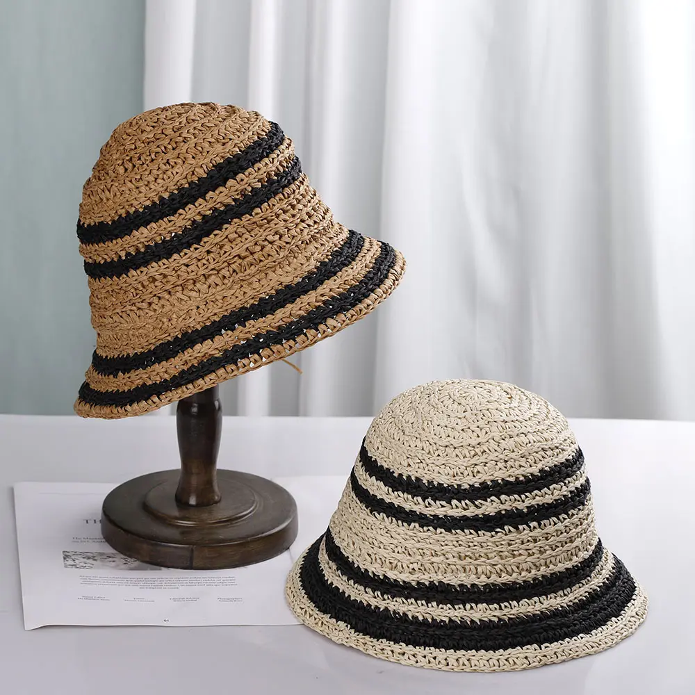 women's beach hat Bucket hat women's cap 2022 Balaclava rafia sun hat visor hat straw hat panama for girls Women's summer hat