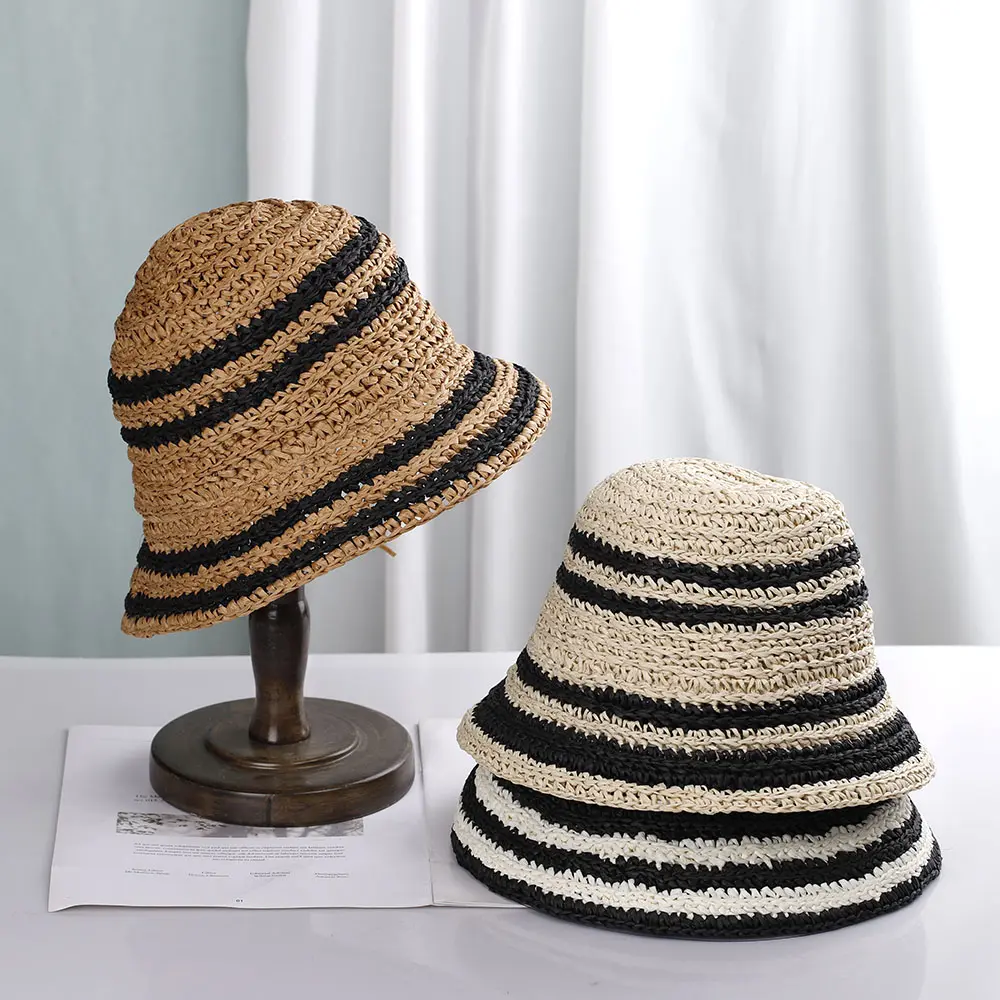 women's beach hat Bucket hat women's cap 2022 Balaclava rafia sun hat visor hat straw hat panama for girls Women's summer hat