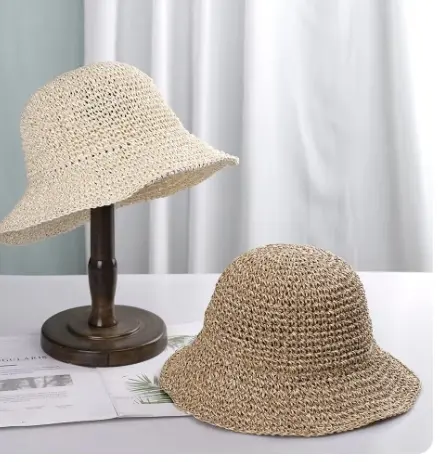 new crochet hat bucket hat  UV Protection Sun Visor Beach Hats Women Visors Foldable Female Women Summer Sun hat