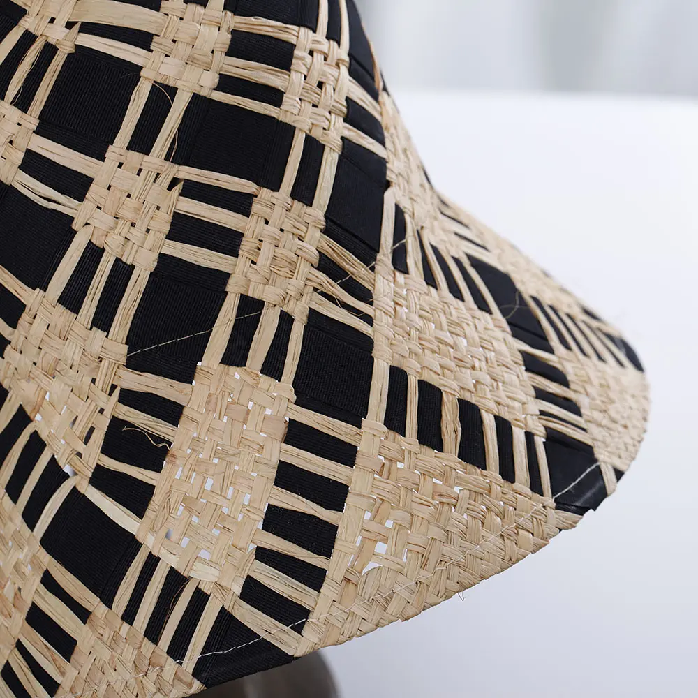 2022 Womens Lafite Straw  bucket  Hats Panamas UV Protection Sun Visor Beach Hats fashion Visors Foldable Women's summer sun hat