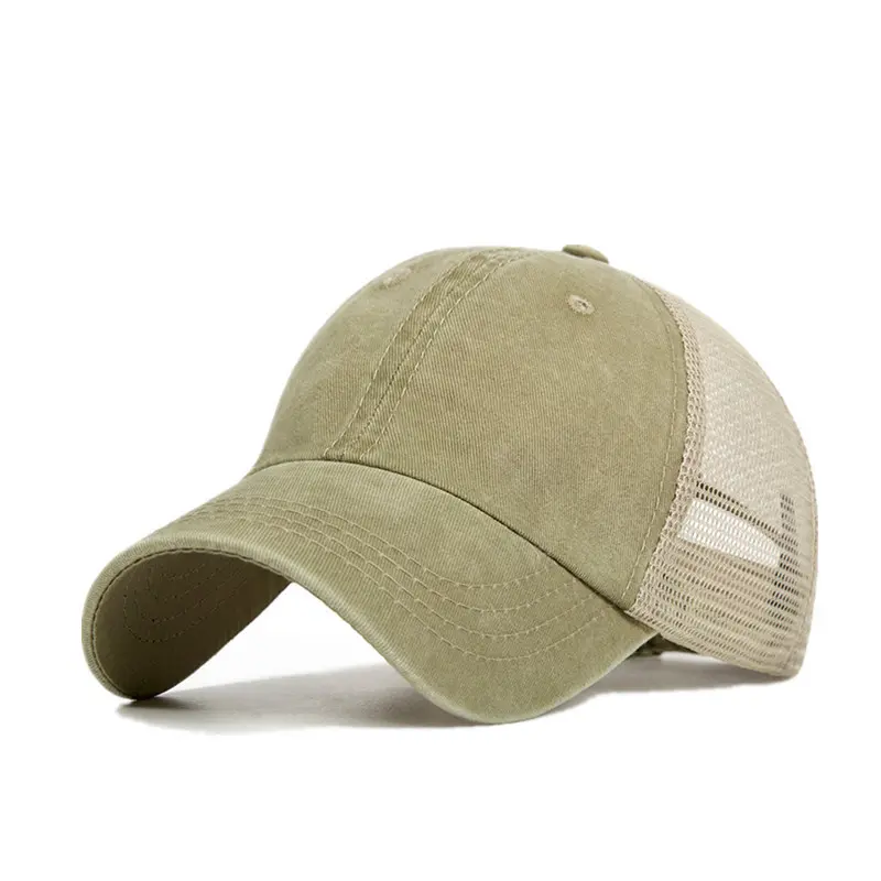 Washed cotton mesh breathable baseball cap made old light board caps men and women tide spring and summer hat women