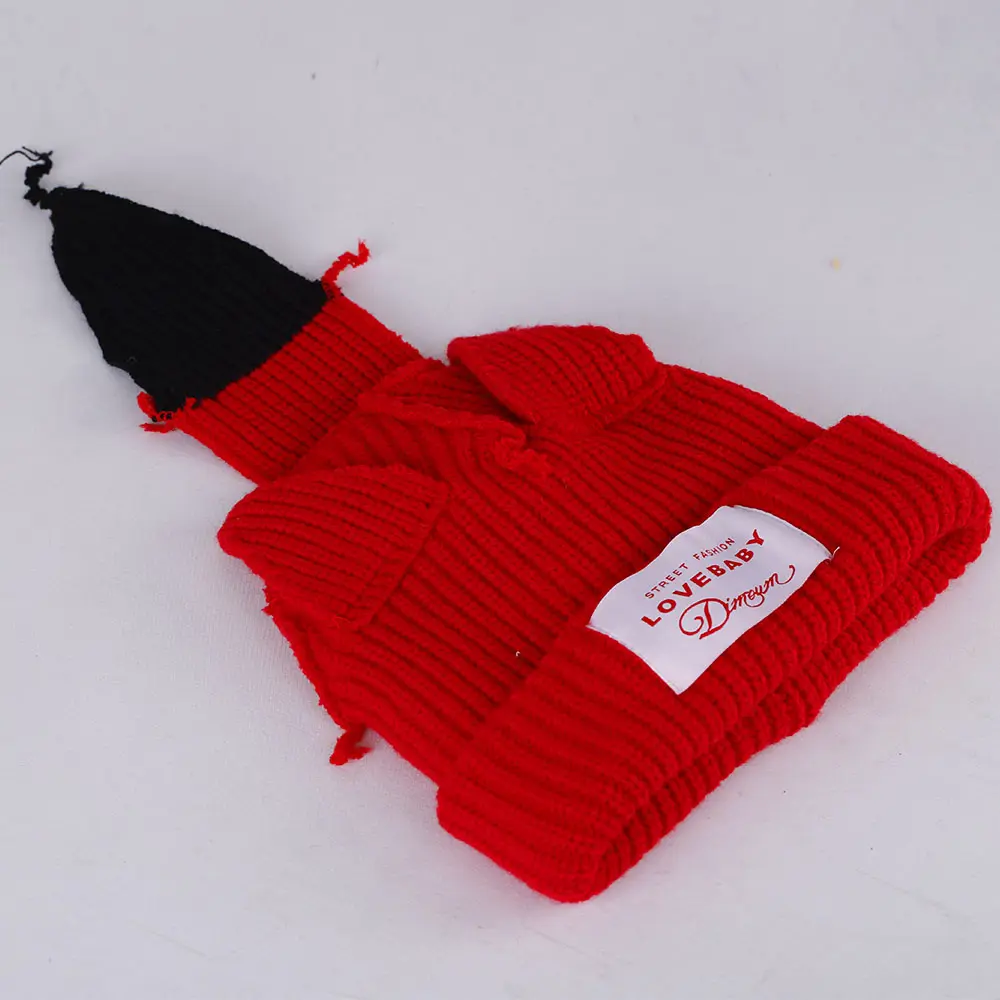 2023 new fashion Winter Skullies Cute Women fox's tail Knitted Costume Beanie Hats Splicing colors Gift Hip-hop Cap