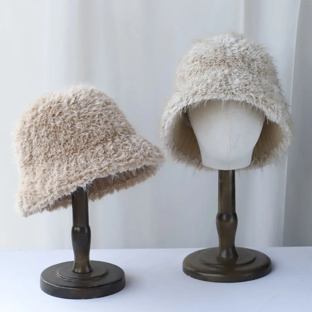 2024 Fashion Tassel pendant Colorful Woolen Hat Women's Autumn and Winter Cute Handmade Plush Hat Knitted Fisherman Bucket Hats