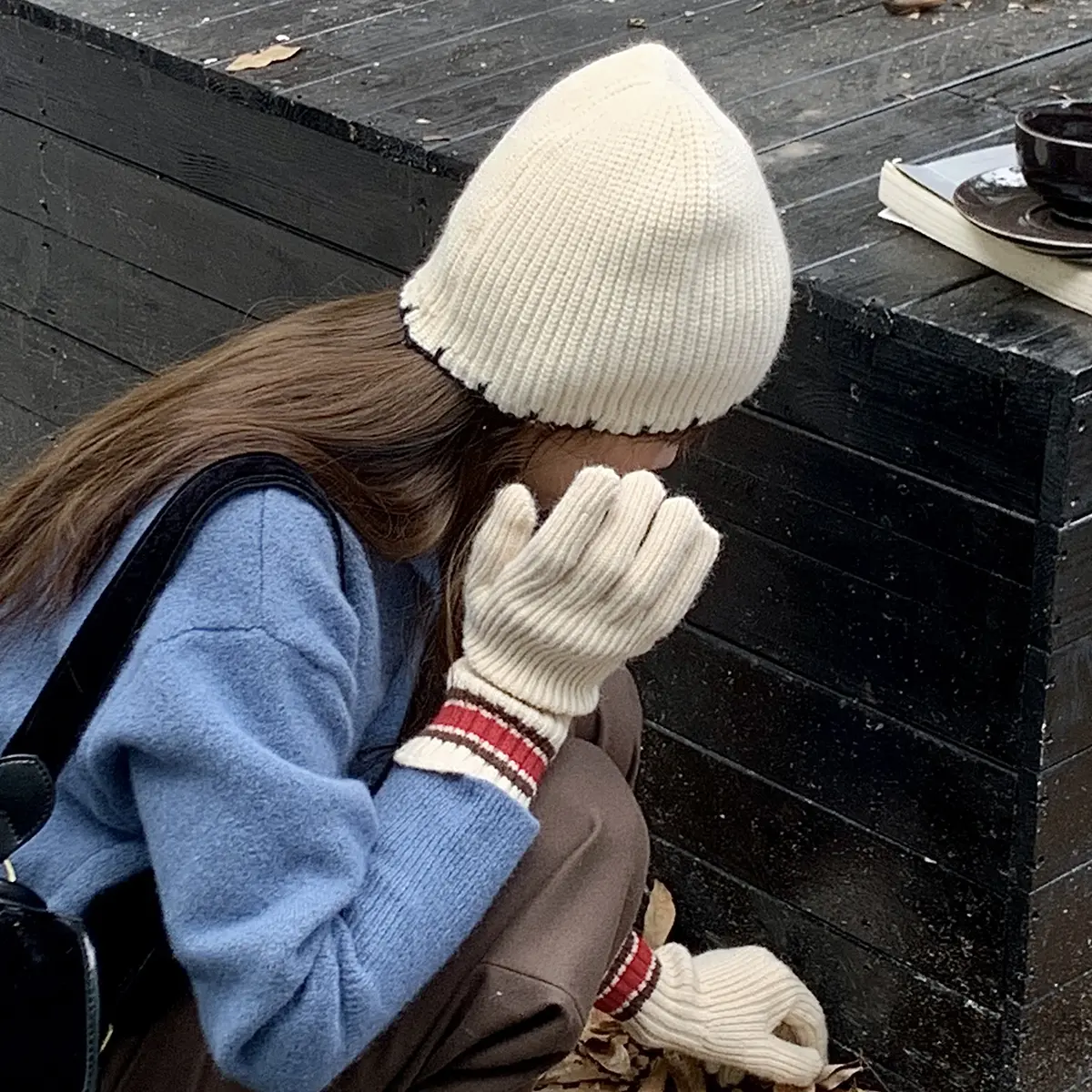 knitting Fashion Colorful Gradient Woolen Hat Women's Autumn and Winter Cute Handmade Plush Hat Knitted Fisherman Bucket Hats