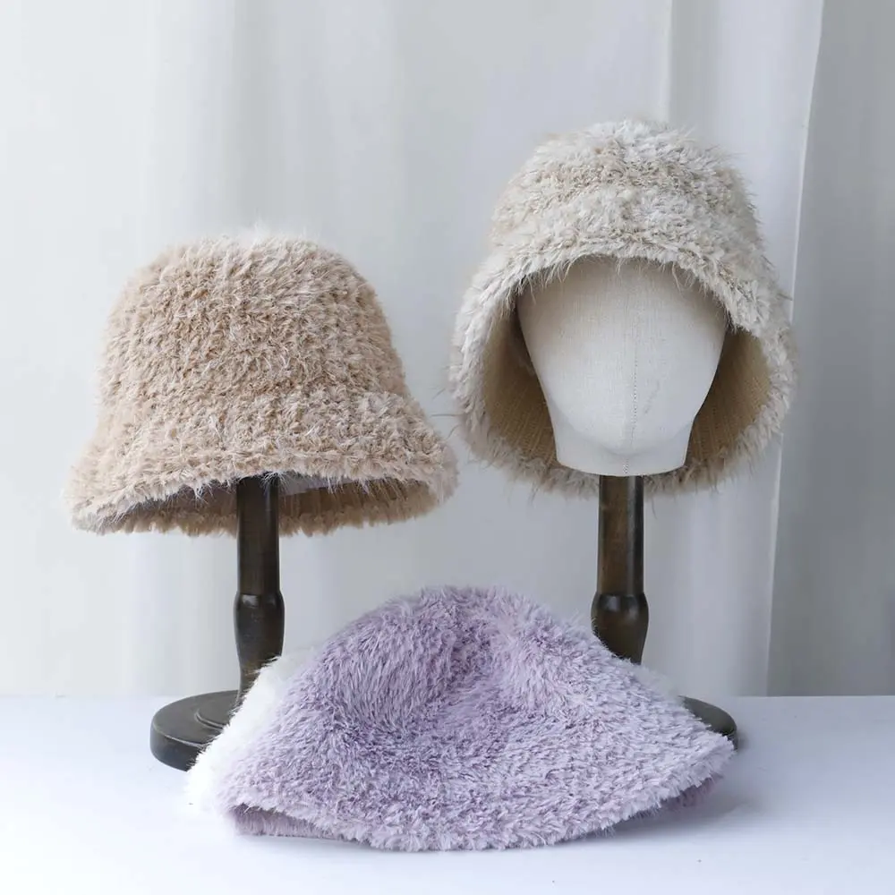 2024 Fashion Tassel pendant Colorful Woolen Hat Women's Autumn and Winter Cute Handmade Plush Hat Knitted Fisherman Bucket Hats