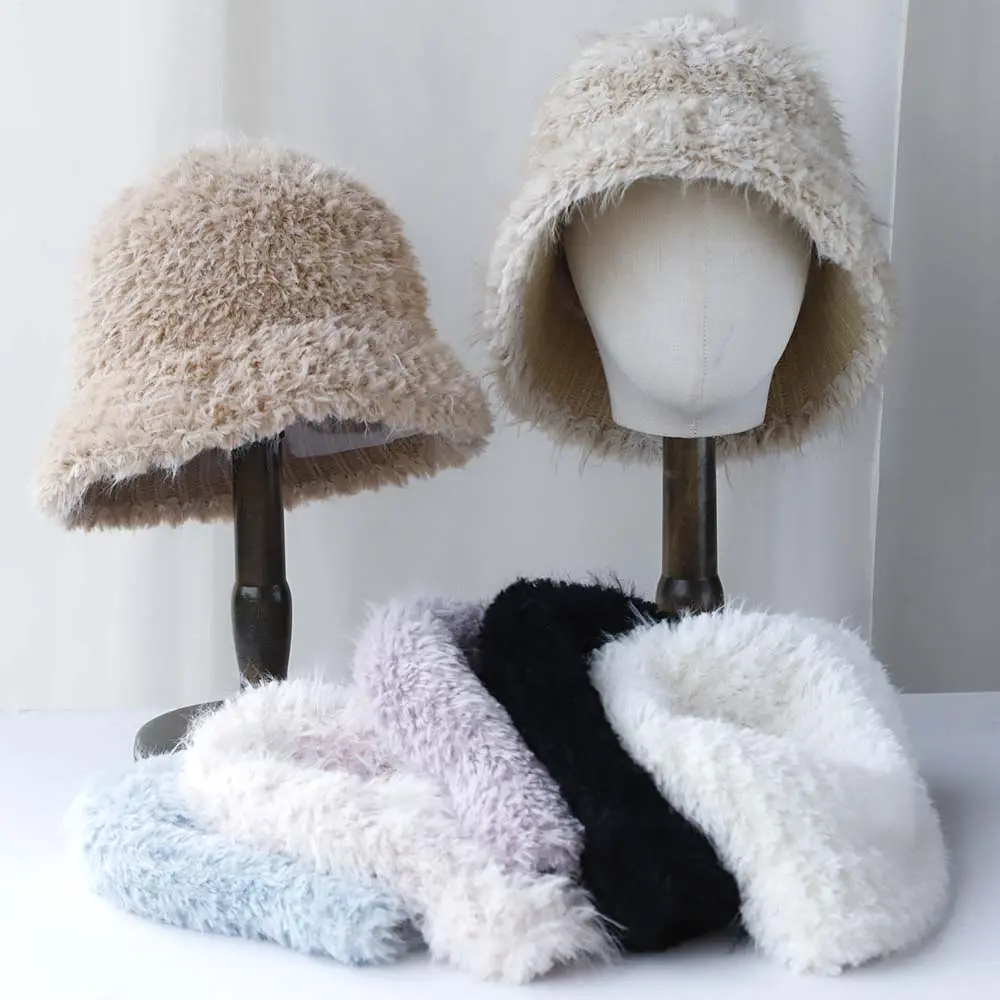 2024 Fashion Tassel pendant Colorful Woolen Hat Women's Autumn and Winter Cute Handmade Plush Hat Knitted Fisherman Bucket Hats