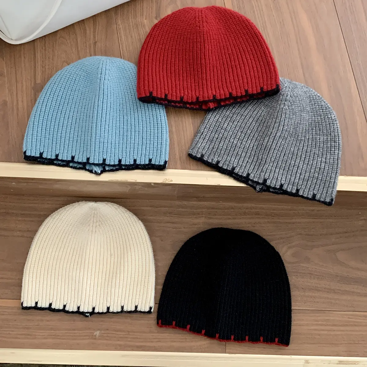 knitting Fashion Colorful Gradient Woolen Hat Women's Autumn and Winter Cute Handmade Plush Hat Knitted Fisherman Bucket Hats