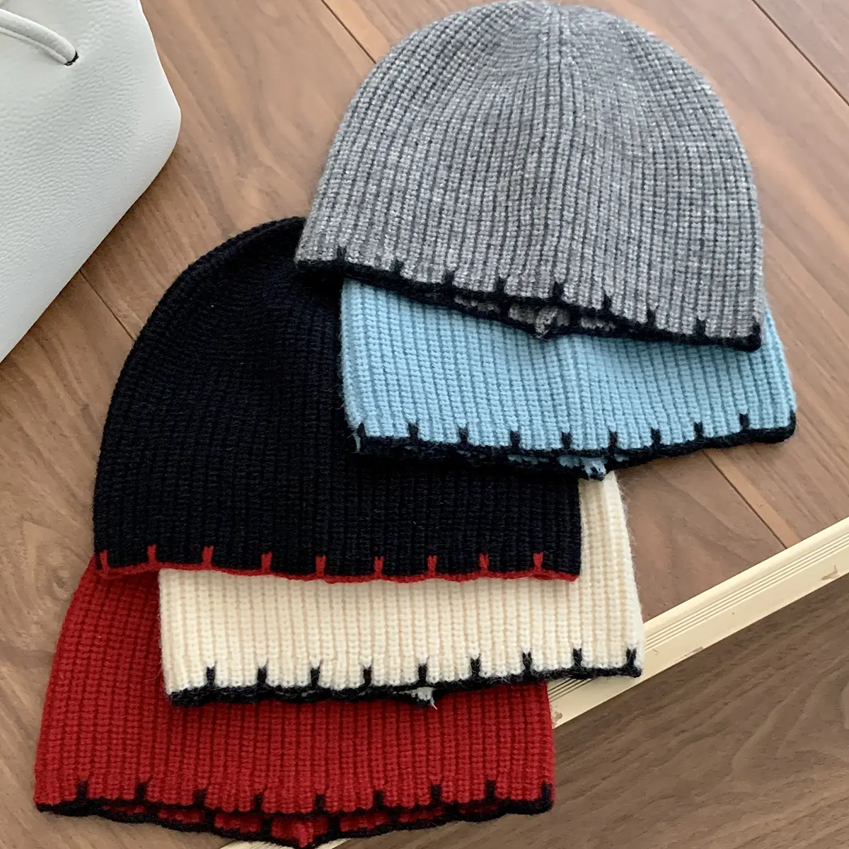 knitting Fashion Colorful Gradient Woolen Hat Women's Autumn and Winter Cute Handmade Plush Hat Knitted Fisherman Bucket Hats