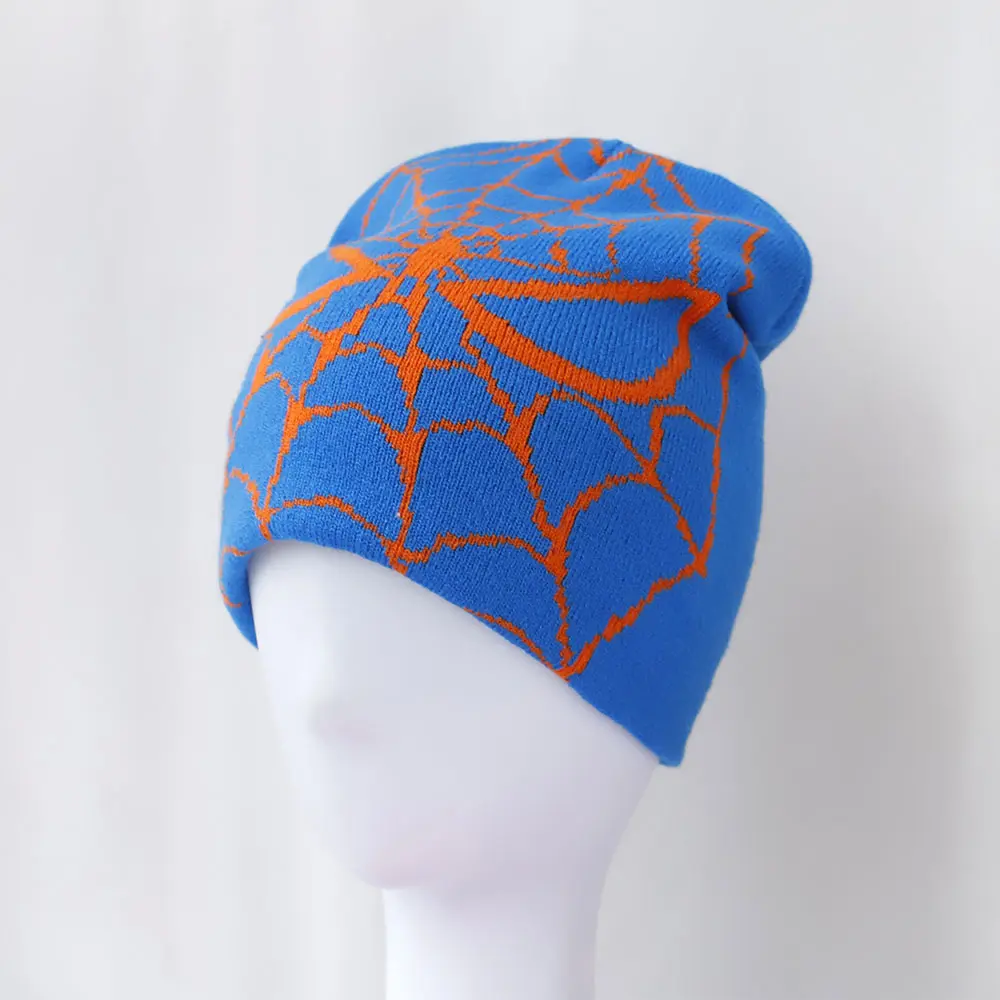 2024 warm Ski cap spider web popular winter knitted Toddler beanie hats Embroidery Knitted Hat y2k acrylic hip hop dice hat caps